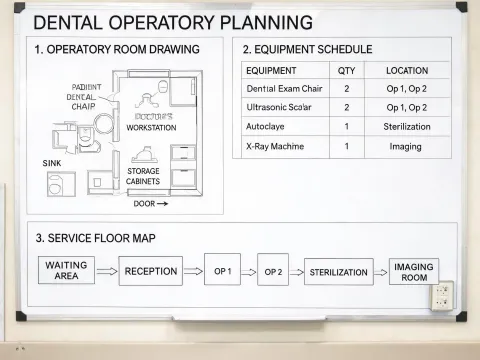 Dental operatory planning wall